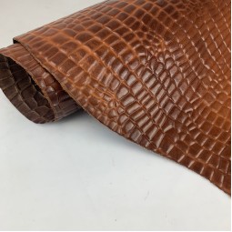 Ворот КРС Vegetale Крокодил Croco коричневый коньяк 1,1-1,3 Италия
